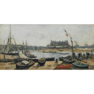 Eugène Boudin - Trouville, Vue Du Port Prise De L\'Embarcadère