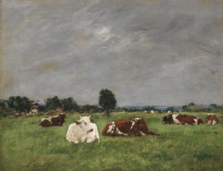 Eugène Boudin - Une Prairie Le Matin
