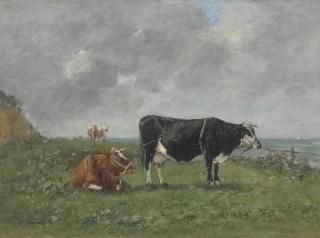 Eugène Boudin - Vaches au bord de la mer