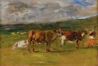 Eugène Boudin - Vaches Au Pâturage (Étude)