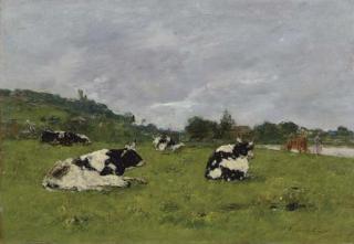 Eugene Boudin - Vaches au paturage