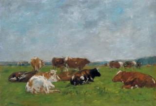 Eugène Boudin - Vaches Au Pâturage