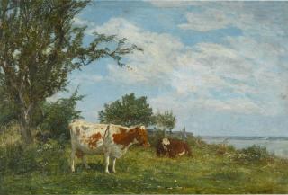 Eugène Boudin - Vaches au pré environs d’Honfleur