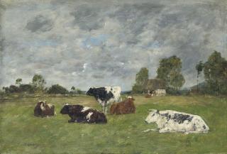 Eugène Boudin - Vaches aux pâturage