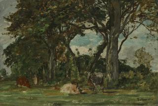 Eugène Boudin - Vaches dans un paysage