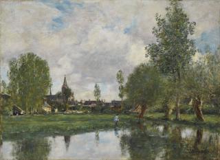 Eugène Boudin - Village aux environs de Dunkerque