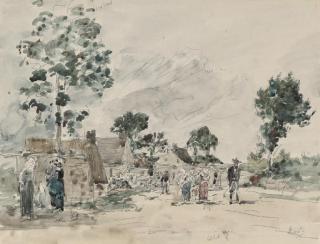 Eugène Boudin - Village breton