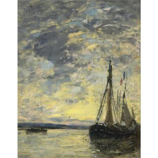 Eugène Boudin - Voiliers À Quai