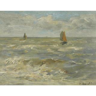 Eugène Boudin - Voiliers Sur La Mer