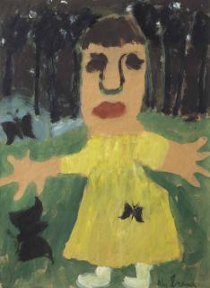 Eugène Brands - Meisje Met Zwarte Vlinders