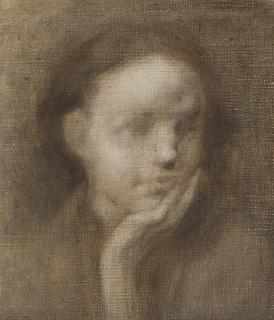 Eugène Carrière - Head of a woman