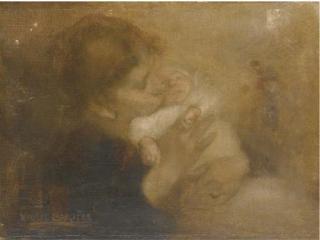 Eugene Carriere - Margot À La Collerette Ou \'Le Nouveau Né\'