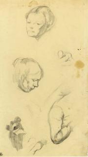 Eugène Carrière - Studies of a woman reading