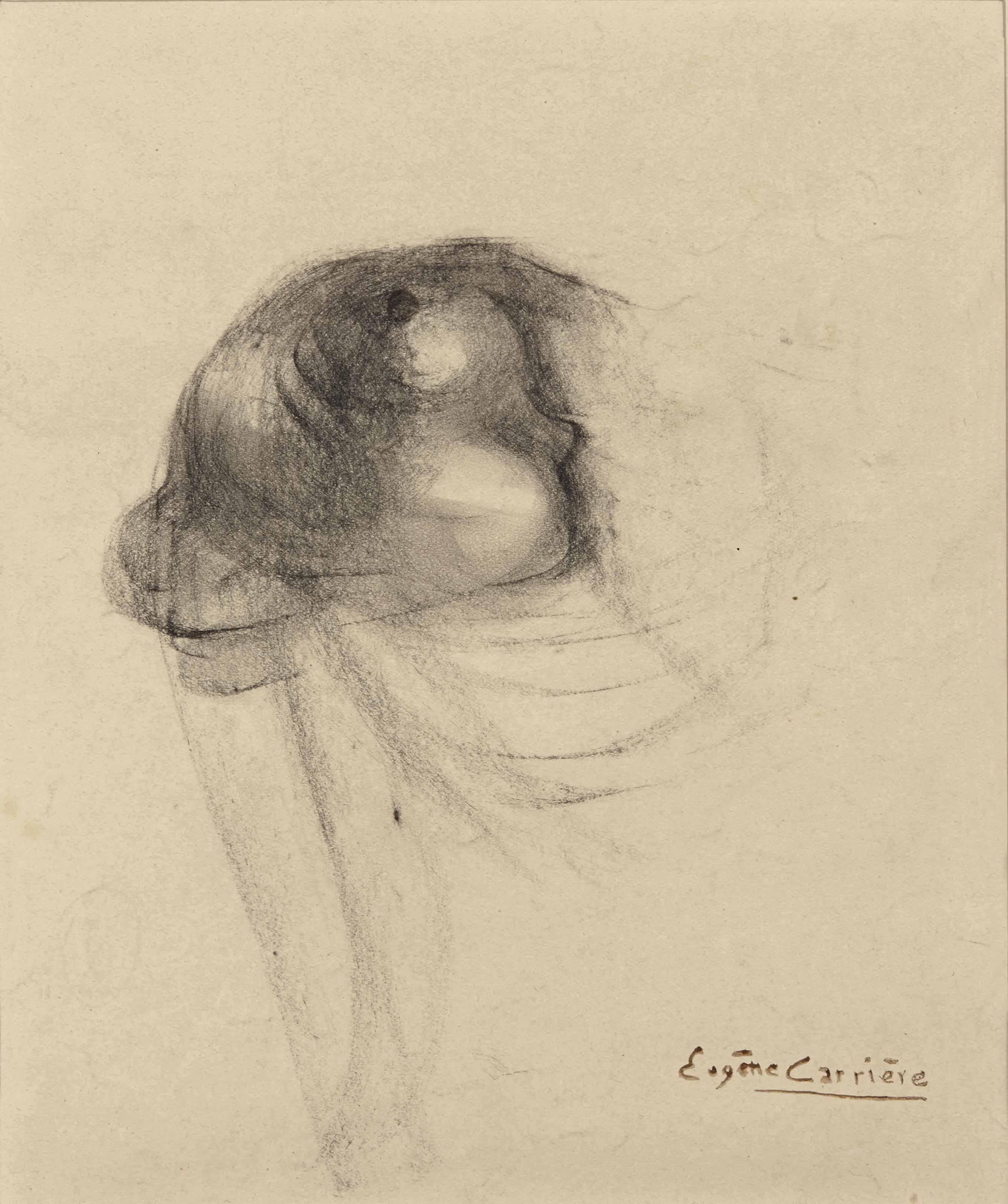 Eugène Carrière - Tête D\'Enfant De Profil
