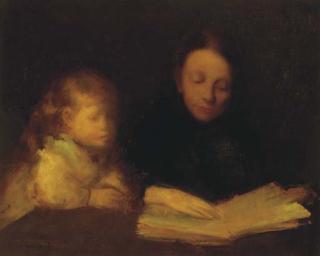 Eugène Carrière - The Artist\'S Wife And Daughter