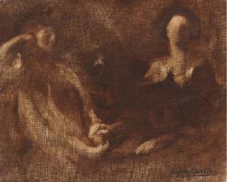 Eugène Carrière - The Conversation