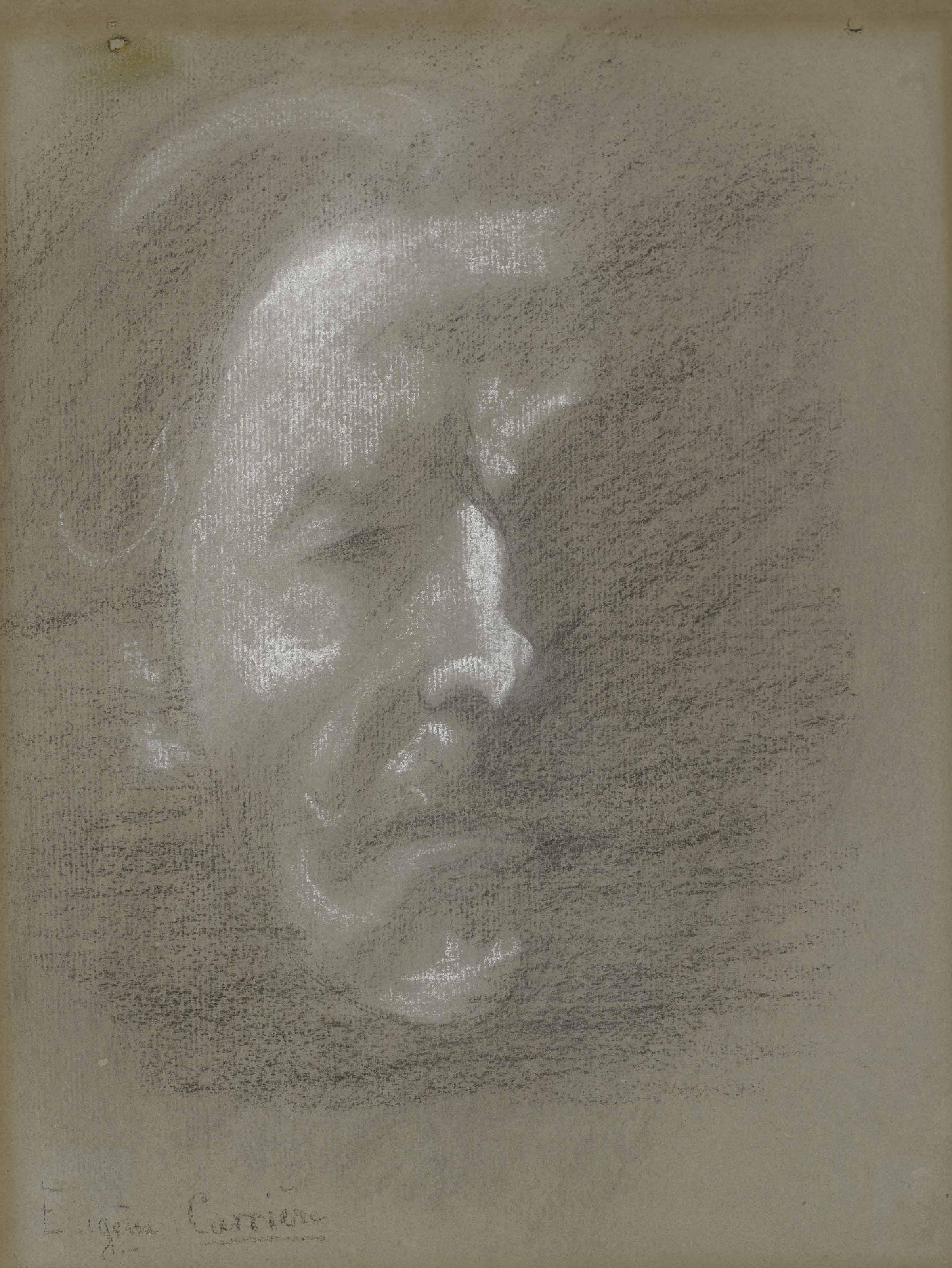 Eugène Carrière - Visage dans l\'ombre: autoportrait présumé