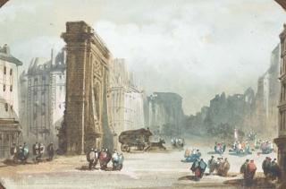 Eugène Cicéri - La Porte Saint Martin À Paris