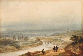 Eugène Ciceri - Quatre Vues D\'Italie, Dont Un Paysage Panoramique