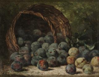Eugène Claude - Stilleben med plommon