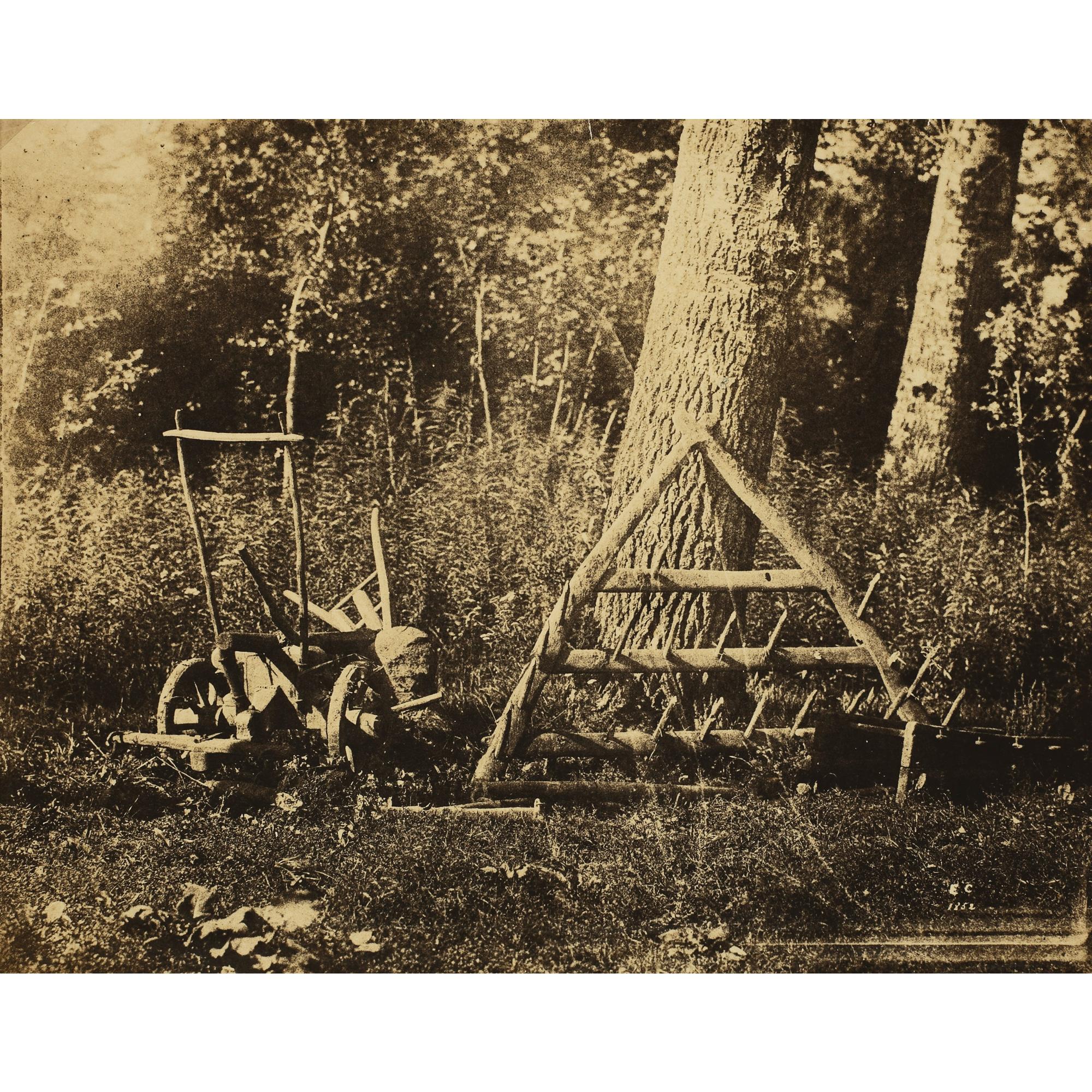 Eugène Cuvelier - Paysage Et Instruments Agricoles À L\'Orée D\'Une Fôret, 1852