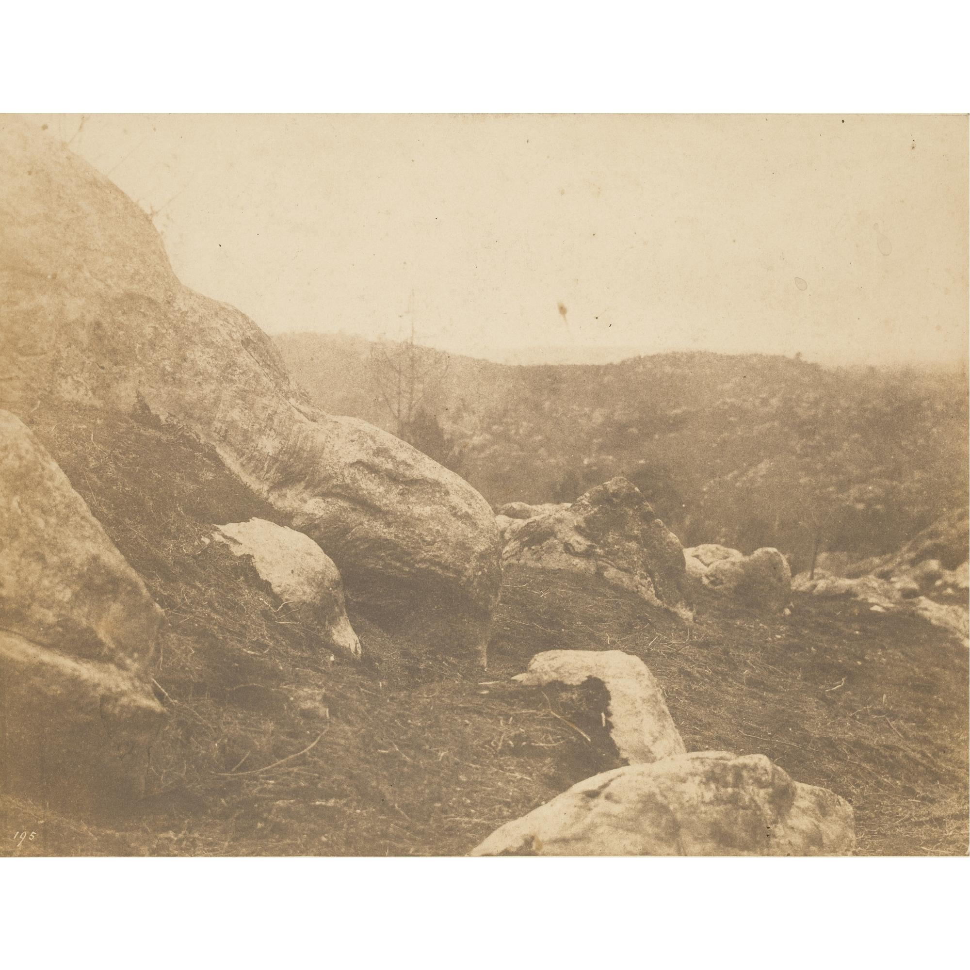 Eugène Cuvelier - Près De La Caverne. Terrain Brulé. 1860S.