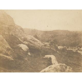 Eugène Cuvelier - Près De La Caverne. Terrain Brulé. 1860S.