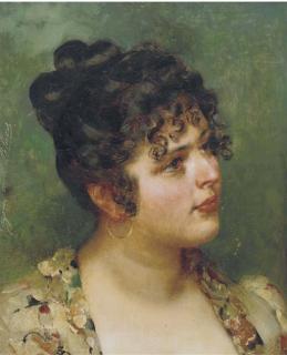 Eugène de Blaas - A coy look