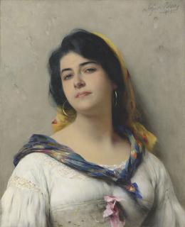 Eugene De Blaas - A young beauty