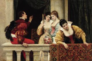 Eugène De Blaas - On the Balcony