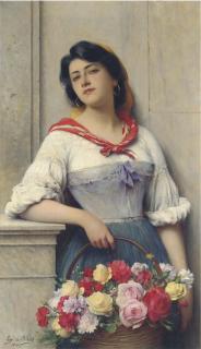 Eugène De Blaas - The Flower Girl
