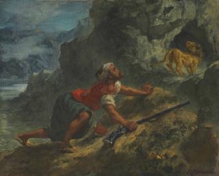 Eugène Delacroix - Arab Stalking a Lion