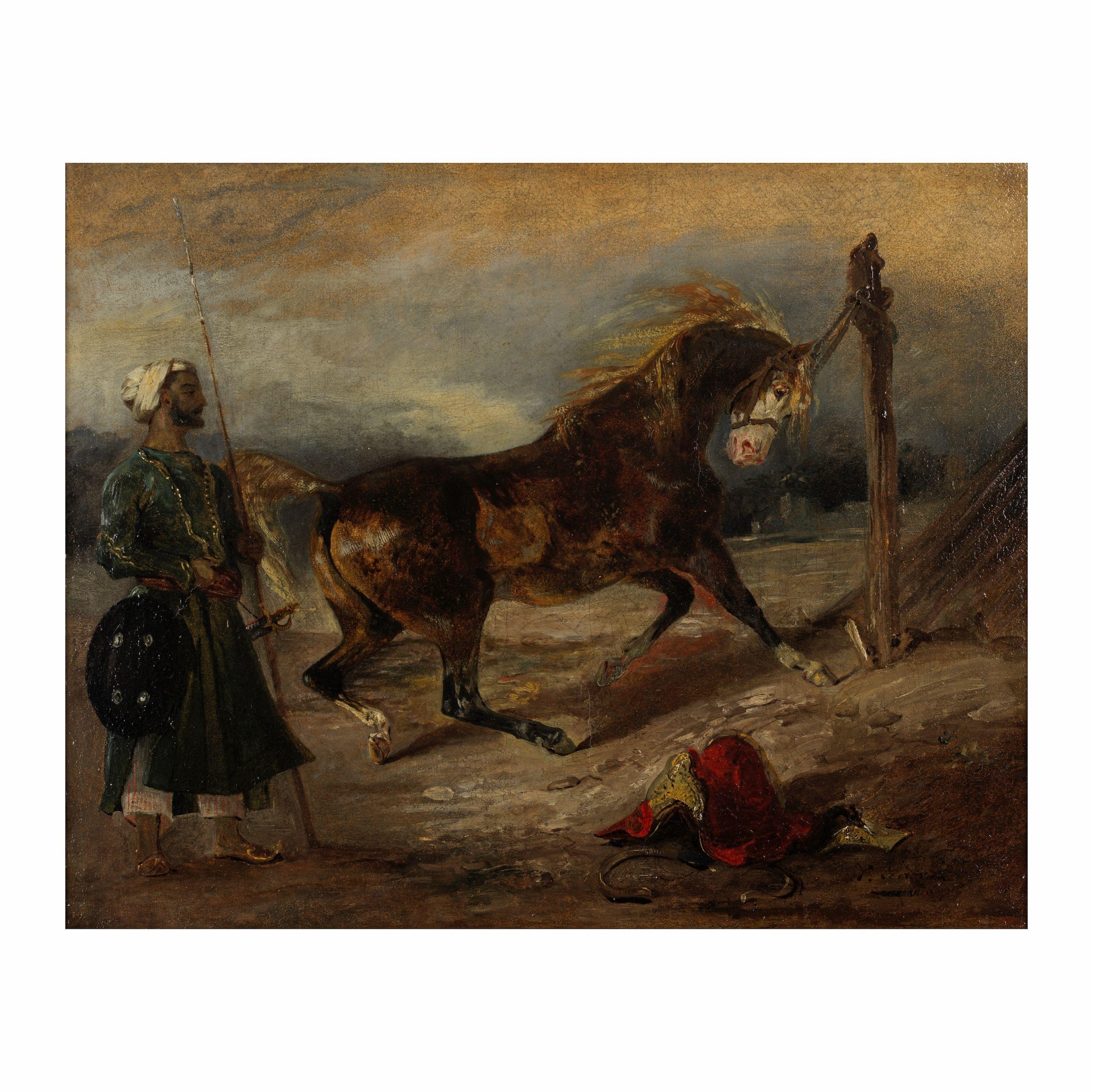 Eugène Delacroix - Cheval arabe attaché à un piquet
