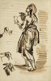 Eugène Delacroix - Étude d\'un nord-africain debout