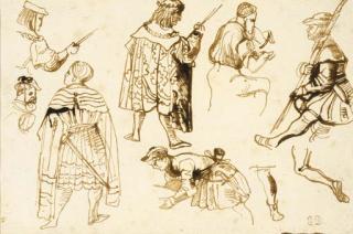 Eugène Delacroix - Knights - nine studies