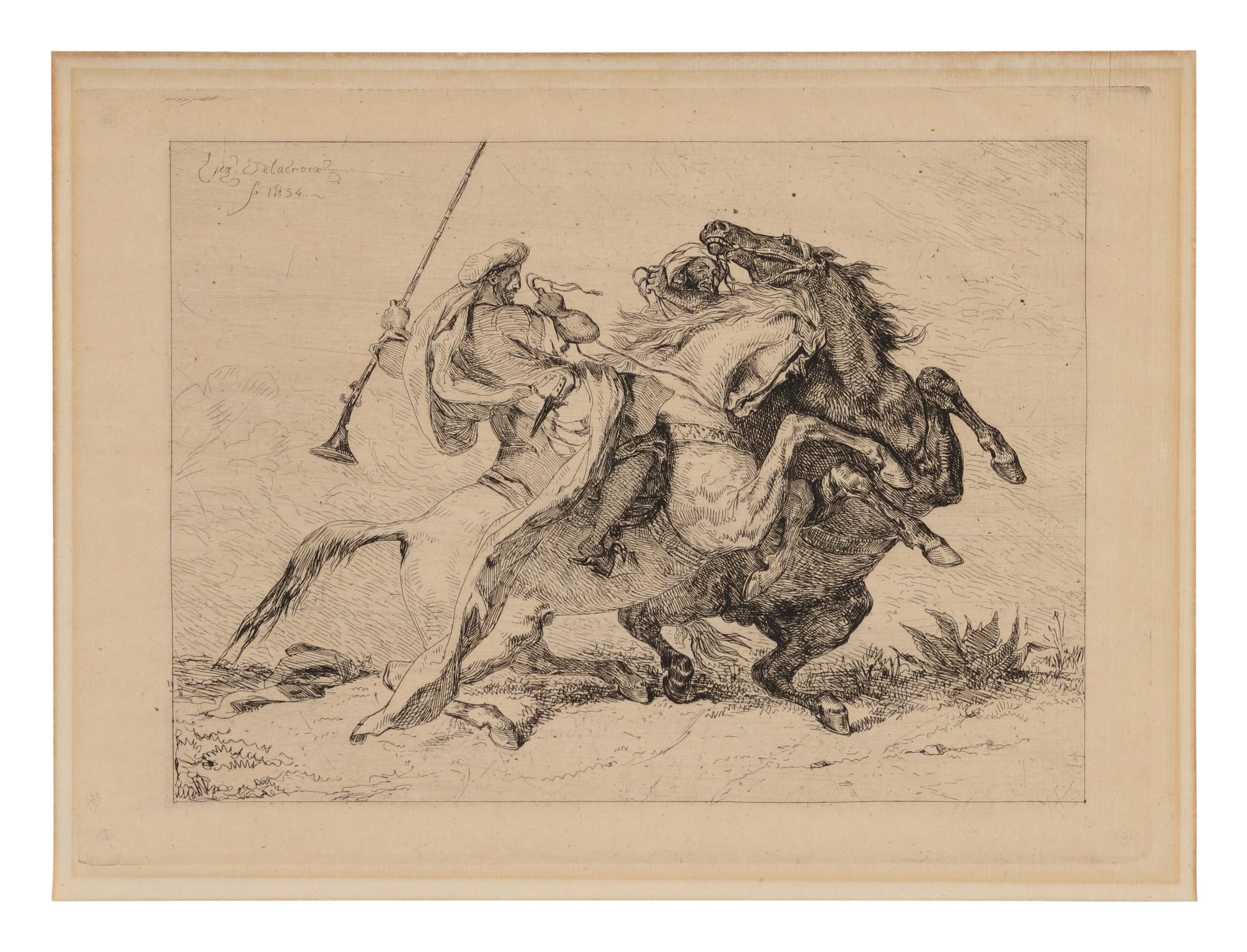 Eugène Delacroix - Rencontre de Cavaliers Maures (Delteil 23)
