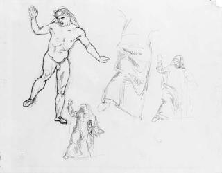 Eugène Delacroix - Studies for La barque de Dante