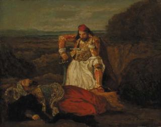 Eugène Delacroix - The Giaour contemplating the dead Hassan