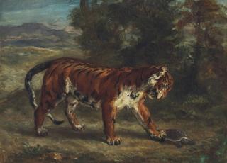 Eugène Delacroix - Tigre jouant avec une tortue