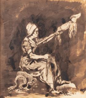 Eugène Delacroix - Une filandière à Nohant