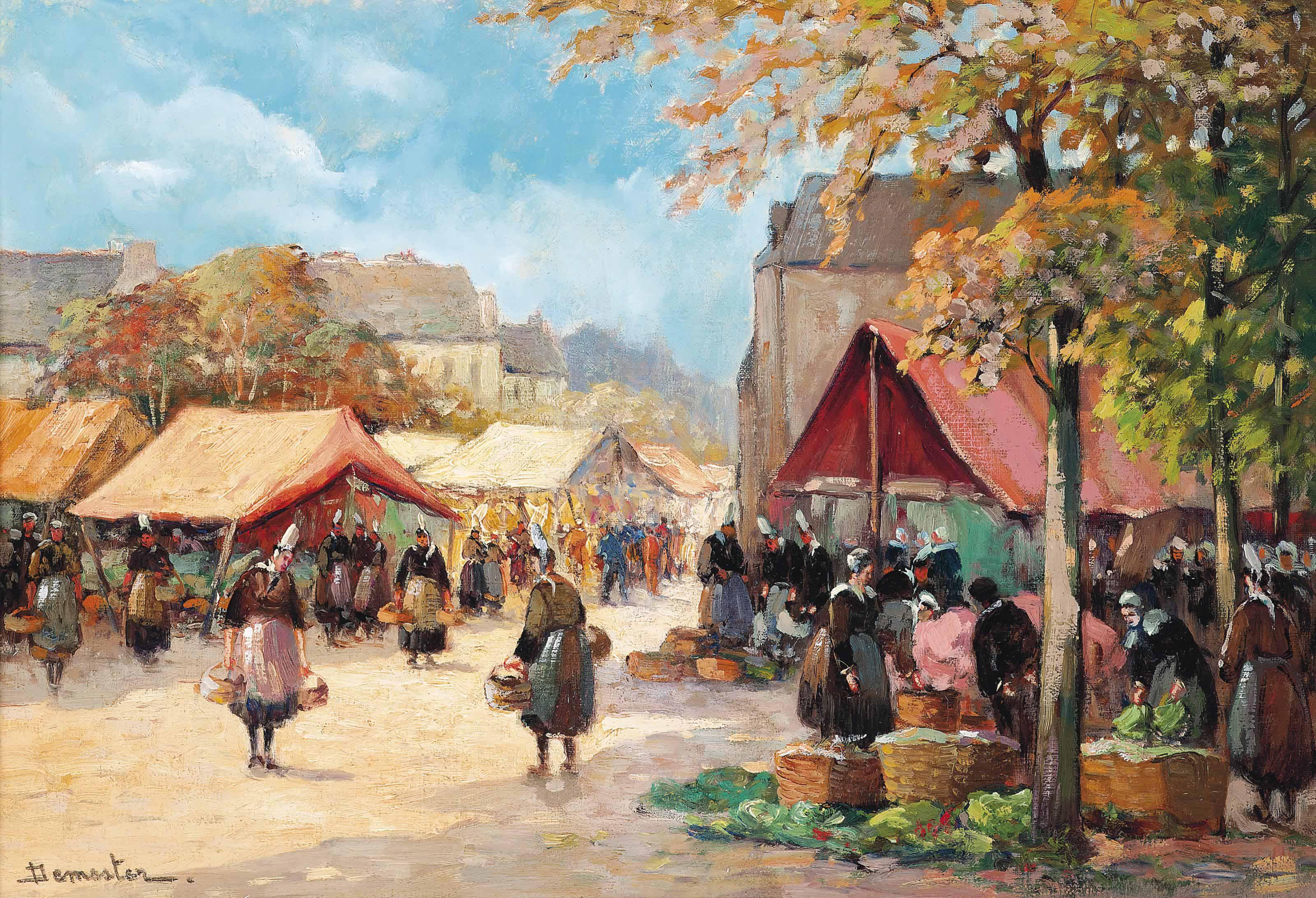 Eugène Demester - A Breton Market