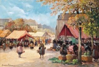Eugène Demester - A Breton Market