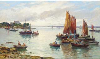 Eugene Demester - Fishing vessels at the Golfe du Morbihan