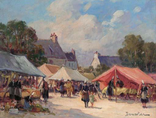 Eugène Demester - Pont Aven, Brittany; and Bourvaise en Vendee