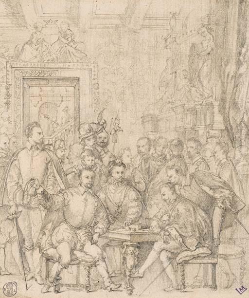 Eugène Deveria - Les Quatre Henri (De Valois, de Navarre, de Guise Et de Condé) Dans La Maison de Crillon, À Avignon