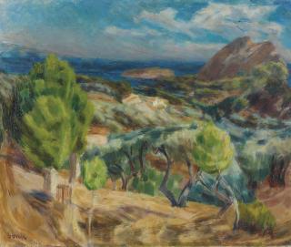 Eugène Ebiche - Paysage de Provence