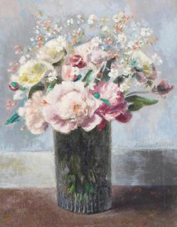 Eugene Edward Speicher - Peonies and Gypsophila 20 x 16 in. framed 27 1/2 x 23 1/2 in.