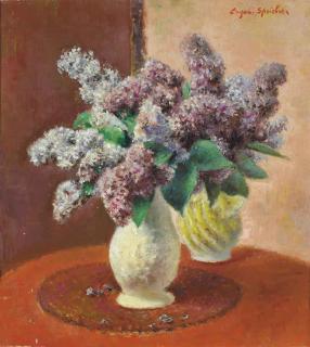 Eugene Edward Speicher - Still life of lilacs