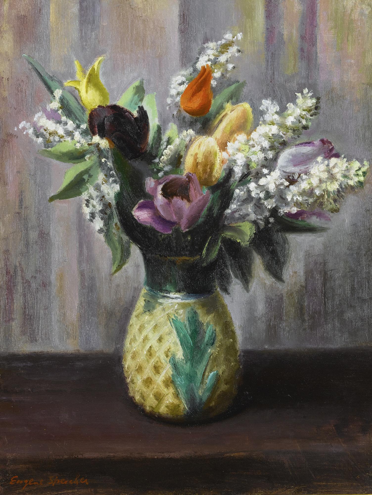 Eugene Edward Speicher - Tulips And Spirea