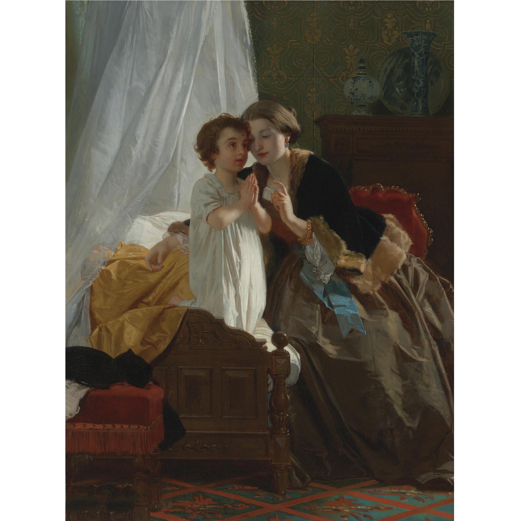 Eugène-Ernest Hillemacher - French Bedtime Prayer